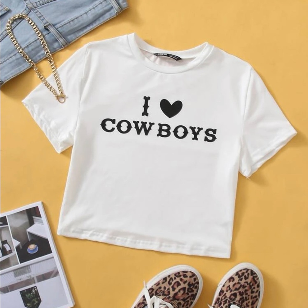 NWOT SHEIN I LOVE COWBOYS Shirt Sz M